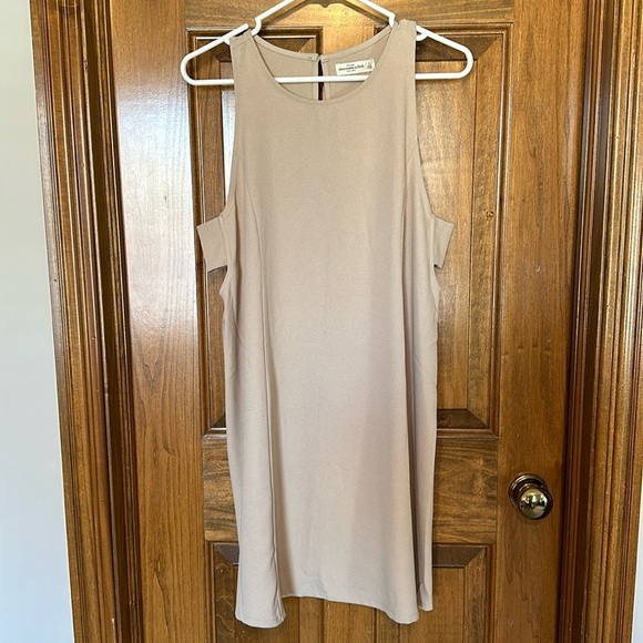 Abercrombie & Fitch Dresses & Skirts - Tan Crepe High Neck Dress